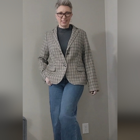 Talbots Houndstooth Blazer Size 14 - Picture 7 of 7